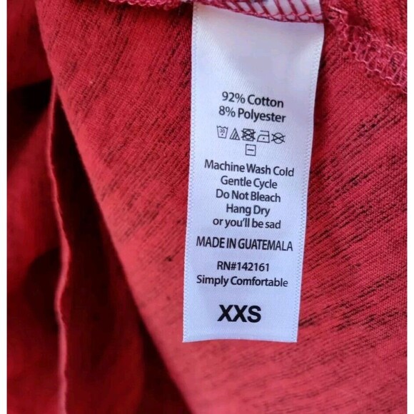 LulaRoe Carly Swing Shift T Shirt Dress XXS Hi Low Red Rasberry Gray Heathered - Picture 8 of 14